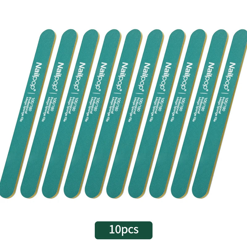 Nailpop - 10pcs Double Side Nail File 100/180 Grit
